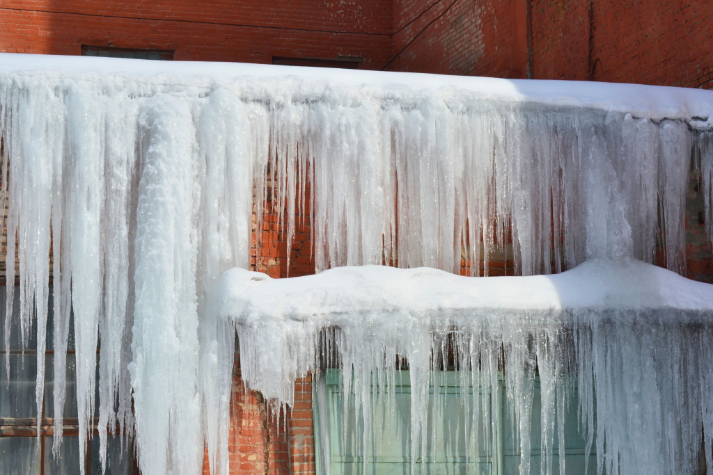 frozen icicles home window