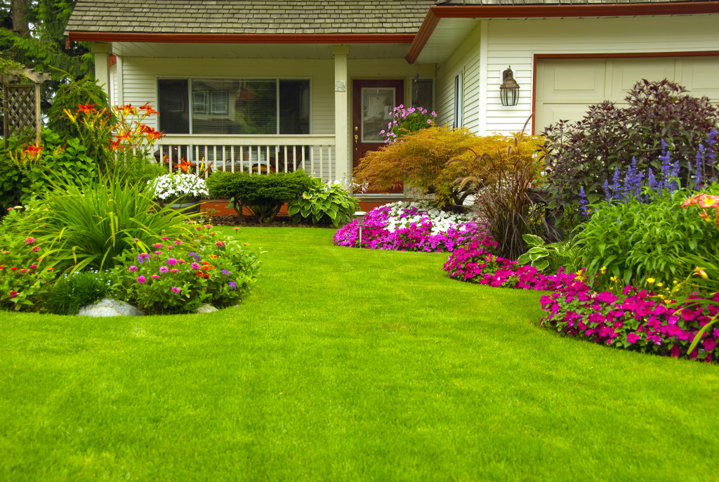 Manicured house and garden