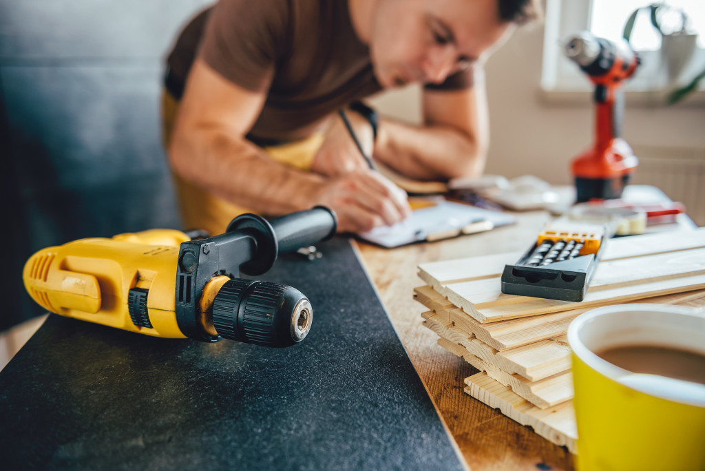 man doing DIY thing